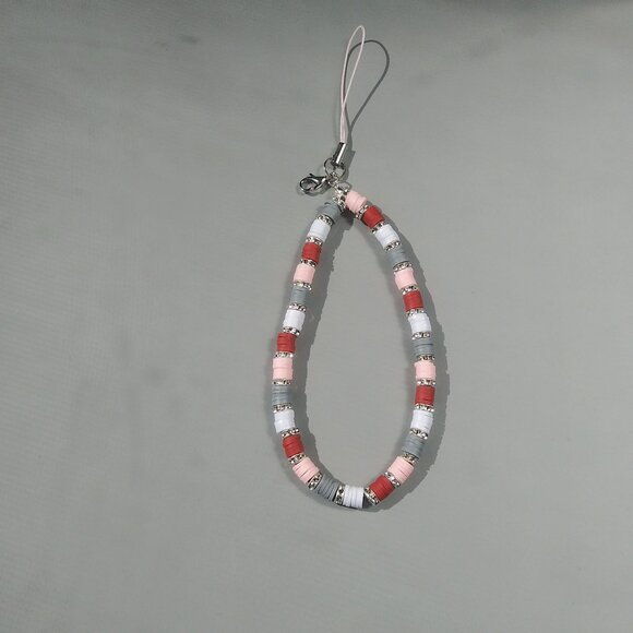 Blush Candy Pop Beaded Phone Strap - Picture 1 of 5